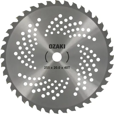 Produktbild von Sägeblatt mit 40 Zähnen, Hartmetallspitze, anpassbar für Freischneider – Schnittbreite 255 mm, Bohrung: 20 mm, Dicke: 1,3 mm.