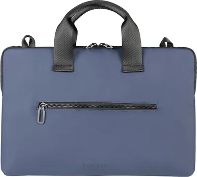 Image de Tucano Gommo Sac MacBook 15"-16" – Poche Interne pour Ordinateur Portable – Poche Externe pour Accessoires – Matériau Caoutchouté - Bleu