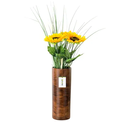 Obrázek produktu pro Keramická váza na květiny hnědá matná V 31,5 cm D 11,7 cm Dekorativní stolní váza Tube Flowers Deco Orchid Modern Glamour