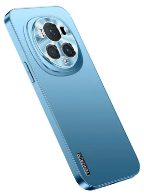 Image de Coque de téléphone portable pour Honor Magic 6 Pro, design métallique mat, bleu clair