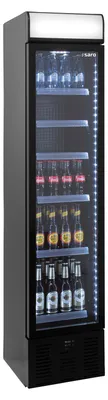 Produktbild von SARO Getränkekühlschrank mit Werbetafel - schmal.  Modell DK 134 PRO Getränkekühlschrank, Schmal, Werbe-Display, Glastür, Club, Theke, Präsentieren, Getränke, Kühlen, Party