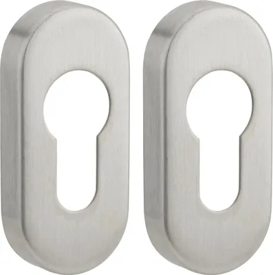 Image de Paire de rosaces ovales pour cylindre, inox - THIRARD
