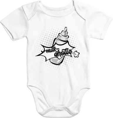 Produktbild von lustiger Baby-Body Milkaholic Baumwolle kurzarm mit Aufdruck Junge Mädchen Moonworks® 0-3 Monate