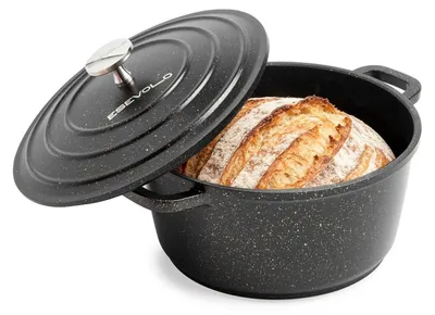 Obrázok produktu pre Bráser s pokrievkou, hrniec na dusenie, indukčný, 24 cm, holandský hrniec, štýl, 4,5 L, čierna farba