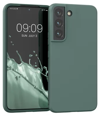 Produktbild von kwmobile Handyhülle für Samsung Galaxy S22 Hülle - TPU Case - Kabelloses Laden - Schutzhülle Cover in Blaugrün