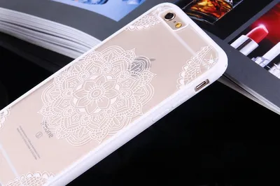 Produktbild von Handy Hülle Mandala für Apple iPhone 6s Plus Design Case Schutzhülle Motiv Indianische Spitze Cover Tasche Bumper Weiß