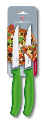 Produktbild von 2 Victorinox Pizzamesser, gezahnt. 12 cm, grün