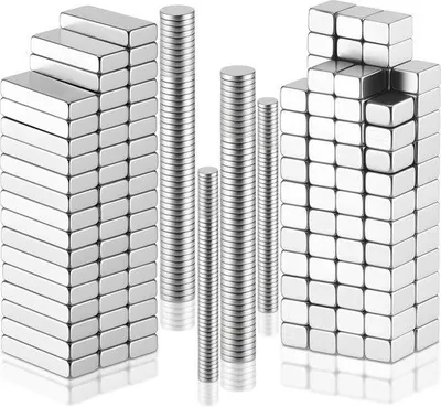 Obrázok produktu pre Silné neodymové magnety, 4 veľkosti, okrúhle a obdĺžnikové, na chladničku a do kancelárie