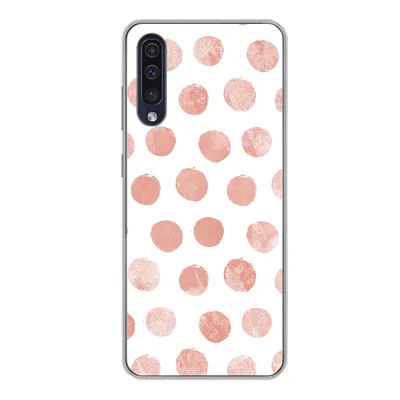 Produktbild von MuchoWow® Handyhülle Schutzhülle Hülle für Samsung Galaxy A50 Polka dots - Rosa - Weiß Silikon Softcase Handy Hülle - Mobiltelefonhülle