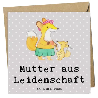Produktbild von Mr. & Mrs. Panda Grußkarte Mutter Leidenschaft - Grau Pastell - Geschenk, Glückwunschkarte, Klappkarte, anlasskarte, faltkarte, doppelkarte