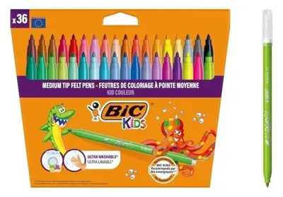 Produktbild von BIC Kids Fasermaler Kid Couleur medium 36er Kartonetui