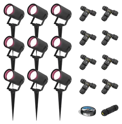 Produktbild von HOFTRONIC SMART 9x LED Gartenstrahler 5,5W 400lm RGBWW IP65 Schwarz