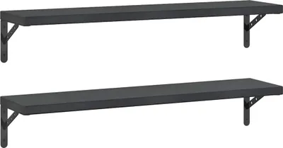 Immagine prodotto di vidaXL Mensole a muro 2 pezzi 100x23,5 cm nero acciaio inox