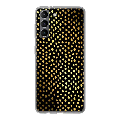 Produktbild von MuchoWow® Handyhülle Schutzhülle Hülle für Samsung Galaxy S21 Polka dots - Gold - Schwarz Silikon Softcase Handy Hülle - Softcase