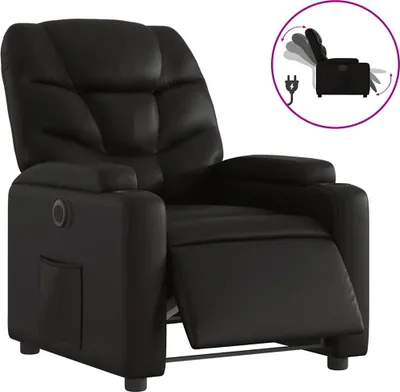 Produktbild von vidaXL Relaxsessel Elektrisch Schwarz Kunstleder