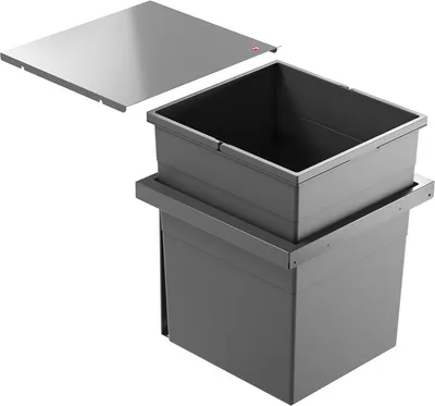 Image de Hailo Triple XL 450 - poubelle encastrée 55 l gris foncé