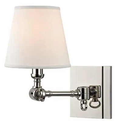 Obrázek produktu pro Casa Padrino nástěnná lampa stříbrná / bílá 15,2 x 24,1 x v. 25,4 cm - nástěnná lampa s otočným ramenem