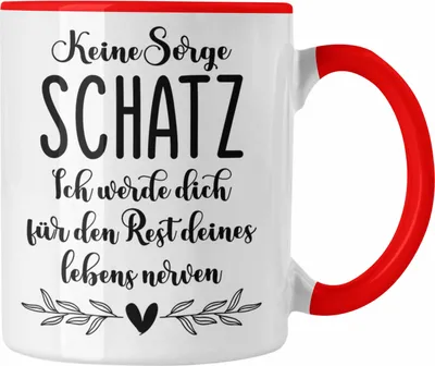 Produktbild von Trendation - Tasse für Freundin Partner Geschenk Liebe Schatz Ich Liebe Dich Valentinstag Valentinstagsgeschenk (Rot)
