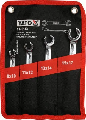 Produktbild von YATO Offene Ringschlüssel 8-17 mm, 4-teiliges Set für Bremsleitungen