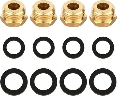 Zdjęcie produktu dla Zestaw 4-częściowych złączek do węża ogrodowego, 3/4" na 1/2", mosiężne