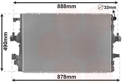 Produktbild von VAN WEZEL 58012716 Kühler Wasserkühler Motorkühler für VW Transporter VI Bus (SGB, SGG, SGJ) Transporter VI Kastenwagen (SGA, SGH)