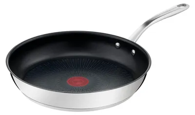 Productafbeelding van Tefal Pierre Gagnaire H82106, universele pan, roestvrij staal, roestvrij staal, titanium, temperatuurindicator, keramisch, geschikt voor gas, halogeen, inductie, afgesloten kookplaat