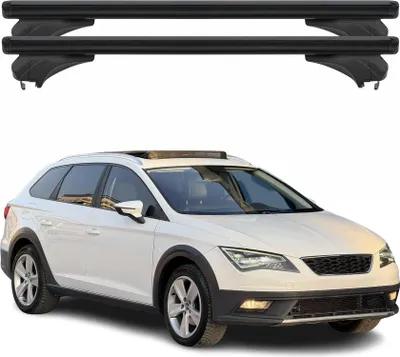 Immagine prodotto di Portapacchi Menabo per Seat Leon III X-Perience 2015-2020 in alluminio nero, 2 pezzi