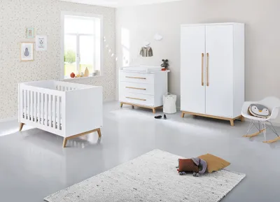 Produktbild von Babyzimmer inkl. Wickelaufsatz abnehmbar RIJEKA-134 in weiß edelmatt