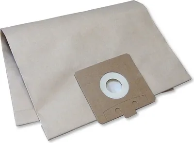 A stack of beige paper vacuum cleaner bags on a white background.