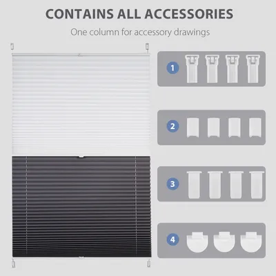 Produktbild von Sekey Plissee 100×130 cm ohne Bohren Day+Night Verdunklungsplissee Weiß+Grau Blickdicht Faltrollo Klemmfix 100% Verdunkelnd Sichtschutz für Fenster