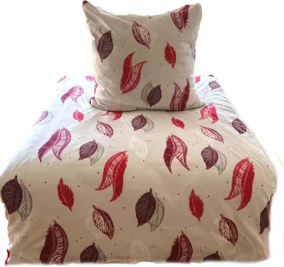 Produktbild von aboutyourhome bettwäsche Bettwäsche Fleece Winter Blätter Weiß Rot 135x200 80x80, 2tlg.