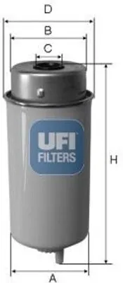 Produktbild von Kraftstofffilter UFI 24.458.00 für FORD TRANSIT Bus (FD, FB, FS, FZ, FC) Filtereinsatz