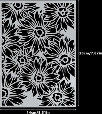 Produktbild von Musterschablone zum Bemalen von Holz, wiederverwendbar – gemusterte Kreise – 14 x 20 cm – gemischte Musterschablone Kunst Journal – flexible Musterschablonen für Kunst Journaling