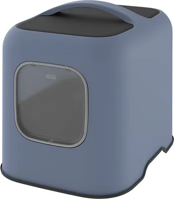 Produktbild von Rotho Katzentoilette mit Haube Biala - 51 x 39,5 x 44,3 cm - 13,5 cm Einstiegshöhe - Katzenklo mit Klappe - Katzen Toilette geruchsdicht mit Schaufel