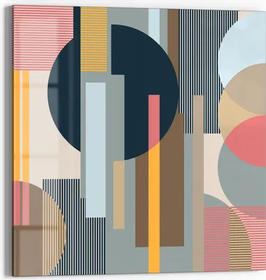 Produktbild von DEQORI Glasbild Echtglas 50x50 cm 'Harmonie in Formen' Wandbild Bild modern Deko