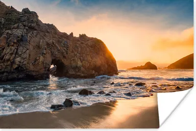 Produktbild von MuchoWow® Poster Pfeiffer Beach am Big Sur in Amerika 180x120 cm - Fotoplakat