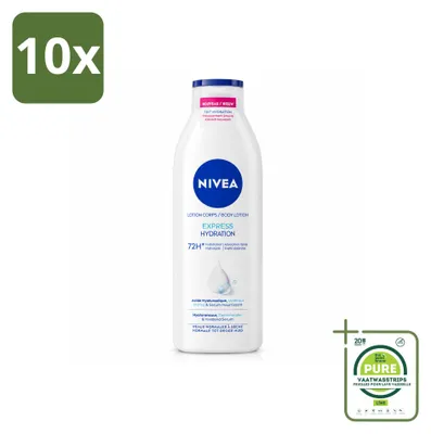 Image de 10 x Lait pour le corps NIVEA Express - 250 ml - Lot économique - 10 pièces