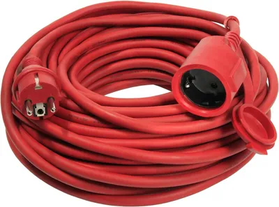 Produktbild von als - Schwabe 60205: Gummiverlängerungskabel mit Schutzart - IP44 - 230 V/16 A - 5 Meter Kabellänge - Rot