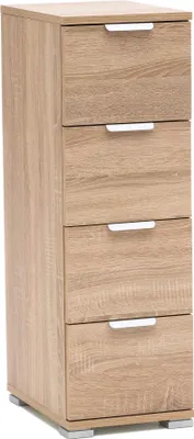 Immagine prodotto di Milani Home - cassettiera 4 cassetti 27 x 38 x 85 cm, marrone chiaro, truciolare bilaminato
