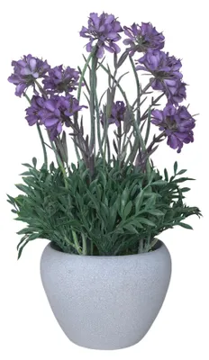 Produktbild von Künstliche Nachtviole im Keramiktopf, Kunstpflanze wie echt, dekorative Blumendeko im Topf, Frühlingsdeko & Sommerdeko Innen & Außen Lila
