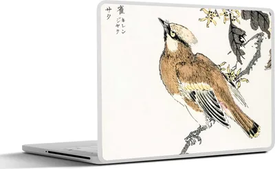 Produktbild von MuchoWow® Laptop Aufkleber Sticker Cover Japanisch - Vogel - Baum 36.5x27.5 cm - Laptop-Sticker