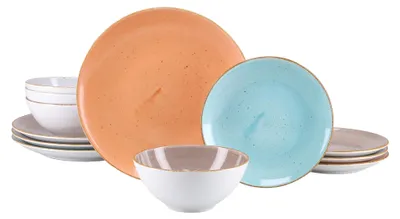 Produktbild von CreaTable, 24817, Vintage Nature Bunt, Tellerset 12-tlg, Porzellan