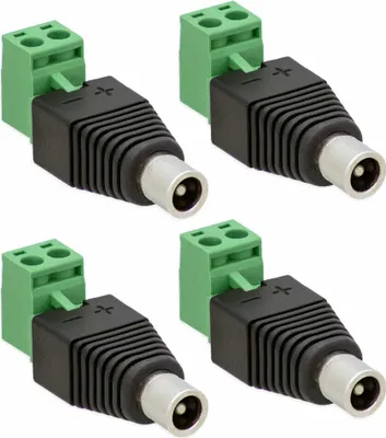Produktbild von DC Hohl Buchse Adapter 2,1 x 5,5 mm > Terminalblock 2Pin Schraub Klemme 2-teilig[4x Stecker]