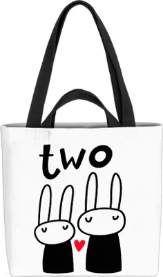 Produktbild von VOID Zwei Hasen Kinder Cartoon Tasche 33x33x14cm,15l Einkaufs-Beutel Shopper Einkaufs-Tasche Bag