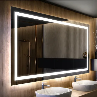 Zdjęcie produktu dla Artforma Lustro łazienkowe z oświetleniem LED L15 130x90 cm | Kolor LED: zimny biały 7000K