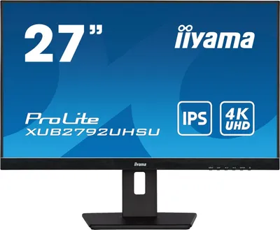Zdjęcie produktu dla iiyama ProLite XUB2792UHSU-B5, 68,6 cm (27"), 3840 x 2160 px, 4K Ultra HD, LED, 4 ms, Czarny