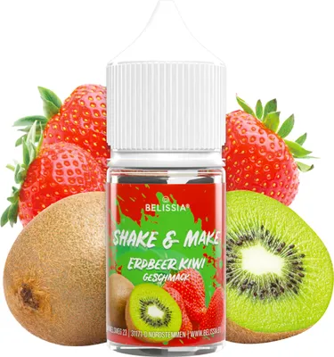 Produktbild von Belissia Shake and Make Erdbeer-Kiwi Refill - 30 ml hochdosiertes Lebensmittelaroma - zum Nachfüllen - Für Backen, Speisen, Getränke, Shakes, DIY uvm