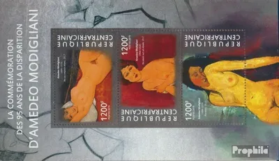Produktbild von Briefmarken Zentralafrikanische Republik 2015 Mi 5304-5306 Kleinbogen (kompl. Ausgabe) postfrisch Amedeo Modigliani