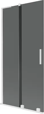 Produktbild von Mexen Velar L Duschwand 2-flügelig verschiebbar 95 x 150 cm, Graphit, Weiß - 896-095-003-41-20