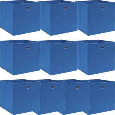 Obrázek produktu pro Úložné boxy 10 ks modré 32 x 32 x 32 cm textil